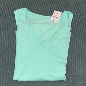 J. Crew Factory Slub Cotton tank sunwashed mint green V-Neck new with tags Small